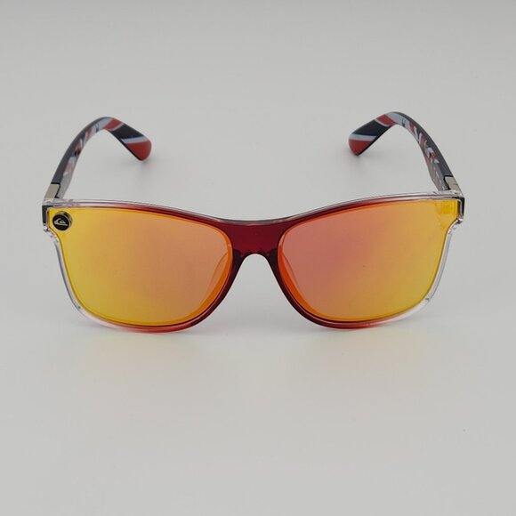 Quiksilver Round Flat Lens Sunglasses British Flag Brown Frame Orange Mirror Q25 - Picture 4 of 13